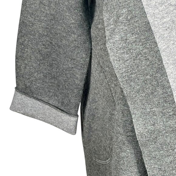 Reversible Drape-Front Cardigan Coat Charcoal & Light Gray Knit NWOT Boutique XL - Picture 7 of 11